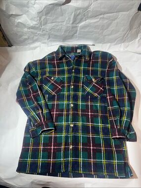 Solar Fleece by Hey Dude- Dark Green Plaid Button-Down Flannel Shirt